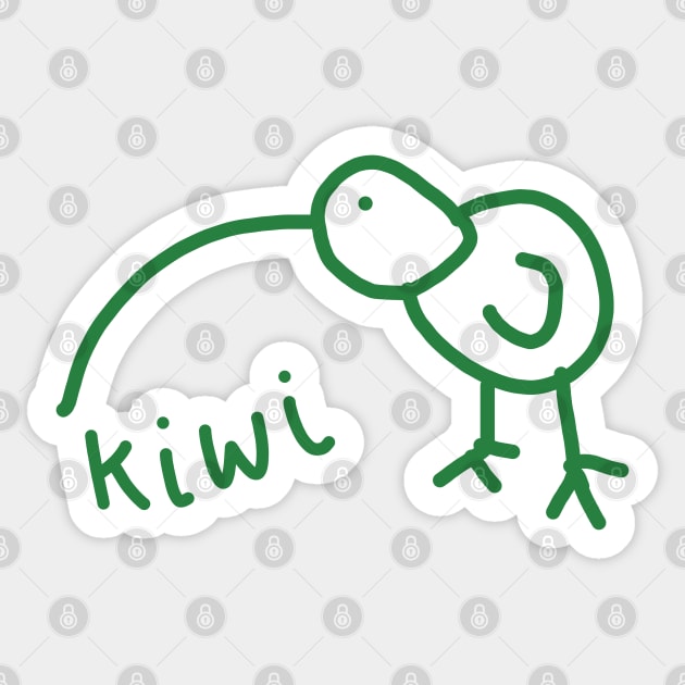 Funny Kiwi Doodle Green Sticker by ellenhenryart